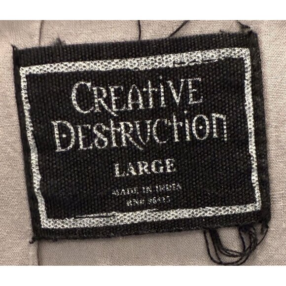 Creative Destruction Mens Sushi Print Shirt Large Short Sleeve Light Blue - Picture 5 of 6